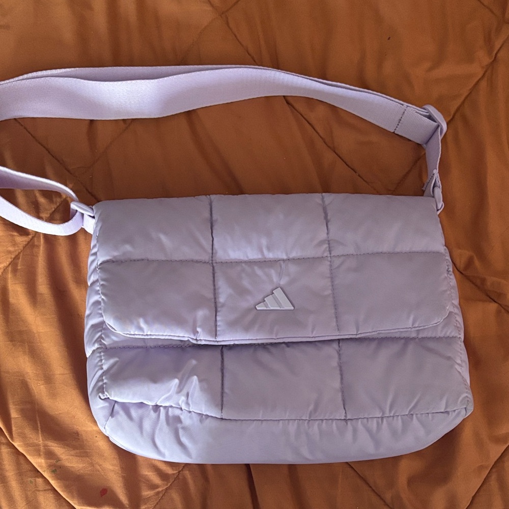adidas Lilac Quilted Crossbody Bag with Adjustable Strap